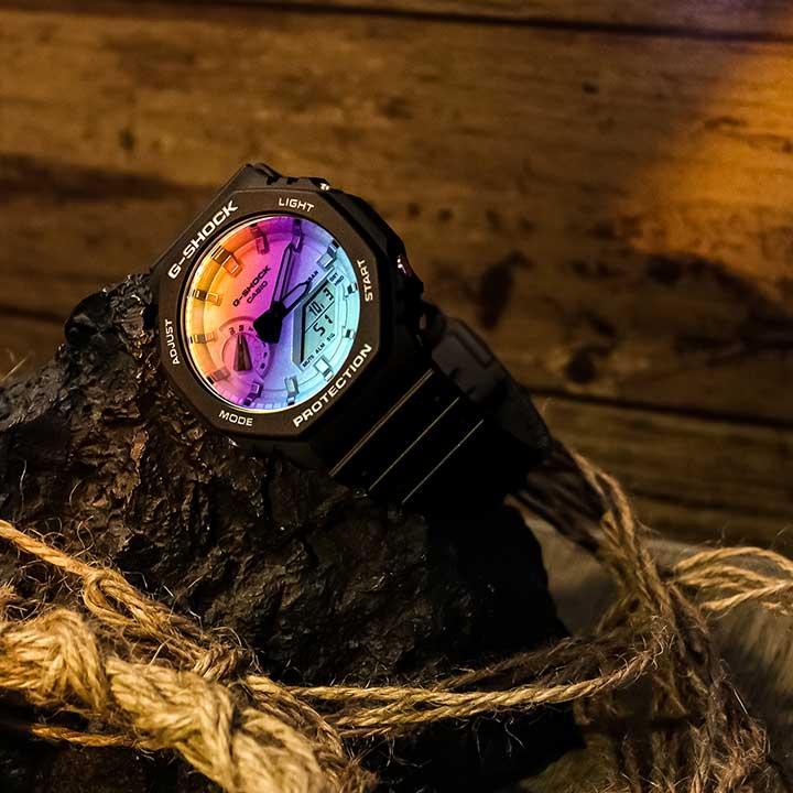 G-SHOCK Gショック ジーショック 腕時計 カシオーク 八角形 薄型 虹色