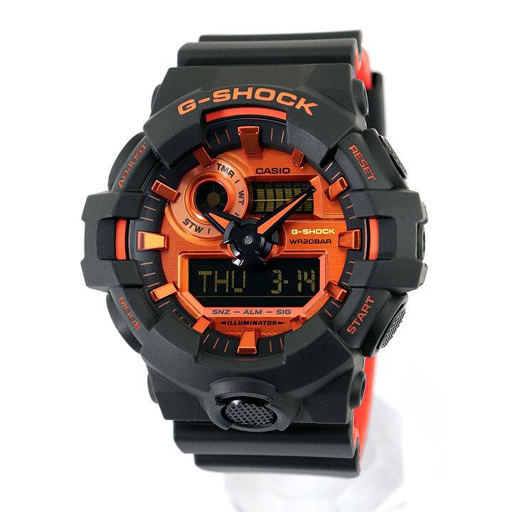 ポイント最大6倍 G-SHOCK Gショック CASIO カシオ GA-700BR-1A オレンジ×マットブラック アナログ デジタル メンズ 腕時計 海外モデル ウレタン｜tokeiten｜02