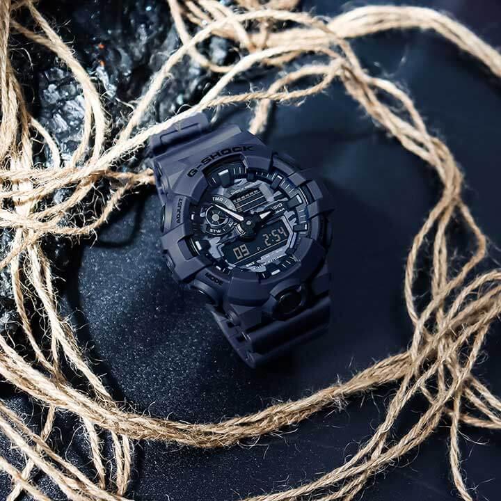 Gショック ジーショック G-SHOCK 腕時計 メンズ 防水 アナログ アナデジ 迷彩 カモフラ GA-700CA-2A ネイビー ブルー 青｜tokeiten｜07