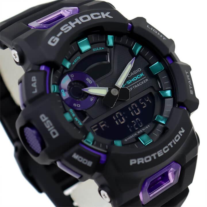 Gショック ジーショック G-SHOCK 腕時計 Bluetooth メンズ 防水 アナログ アナデジ GBA-900-1A6 ブラック 黒 パープル 紫｜tokeiten｜04