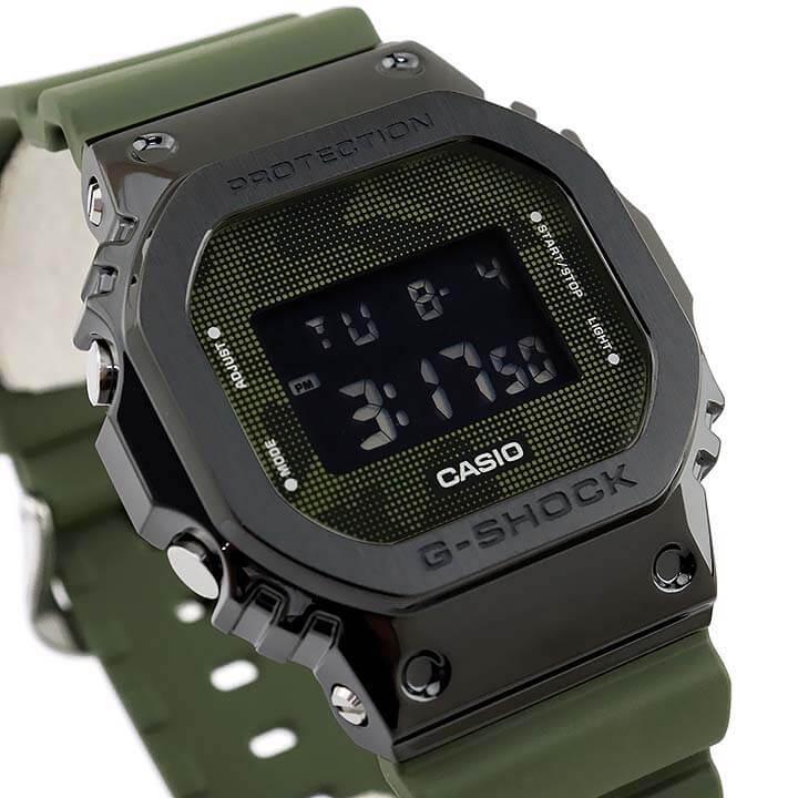 G-SHOCK Gショック メタル 金属 CASIO カシオ スクエア 防水 反転液晶 ウレタン 多機能 クオーツ デジタル メンズ 腕時計 時計 GM-5600B-3 海外モデル 黒 緑｜tokeiten｜03