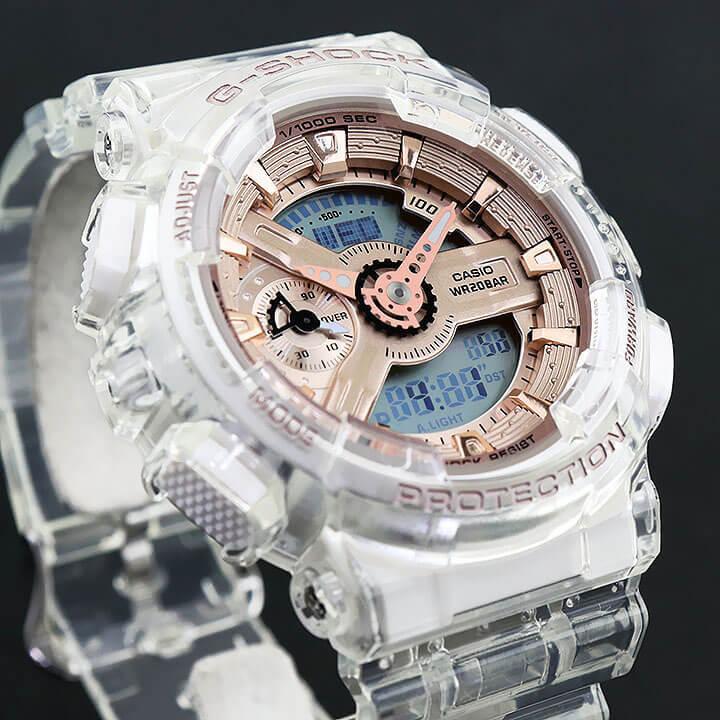 G-SHOCK Gショック CASIO カシオ スケルトン ミッドサイズ ボーイズ 腕時計 時計 ローズゴールド カジュアル スポーティ GMA-S110SR-7A 海外モデル｜tokeiten｜05