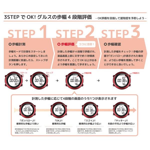 GRUS（グルス） GRS001-02 ウォーキングウォッチ 歩幅計測機能付
