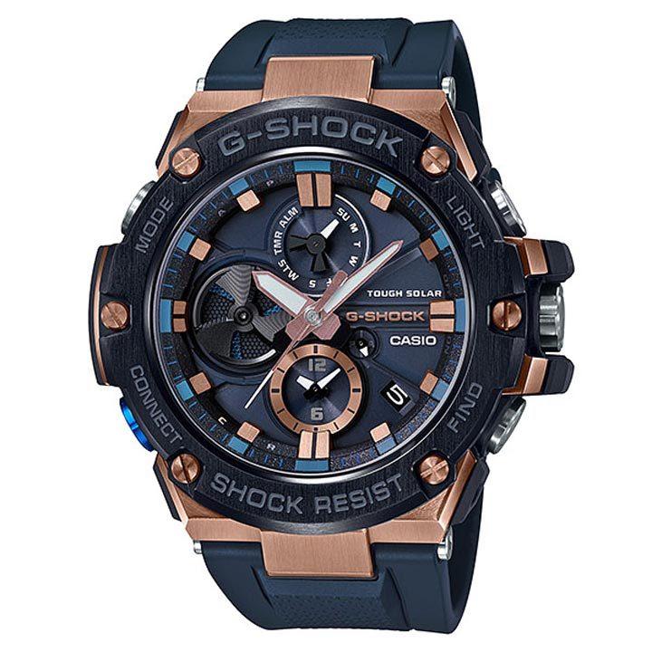 ポイント最大6倍 G-SHOCK Gショック CASIO カシオ タフソーラー GST-B100G-2AJF G-STEEL アナログ メンズ 腕時計 国内正規品 青 ネイビー ウレタン｜tokeiten｜02