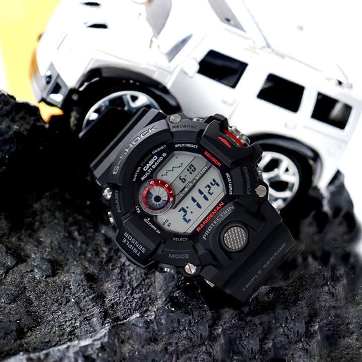 G-SHOCK Gショック カシオ トリプルセンサー RANGEMAN レンジマン 電波 ソーラー メンズ 腕時計 黒 ブラック GW-9400-1 海外モデル｜tokeiten｜08