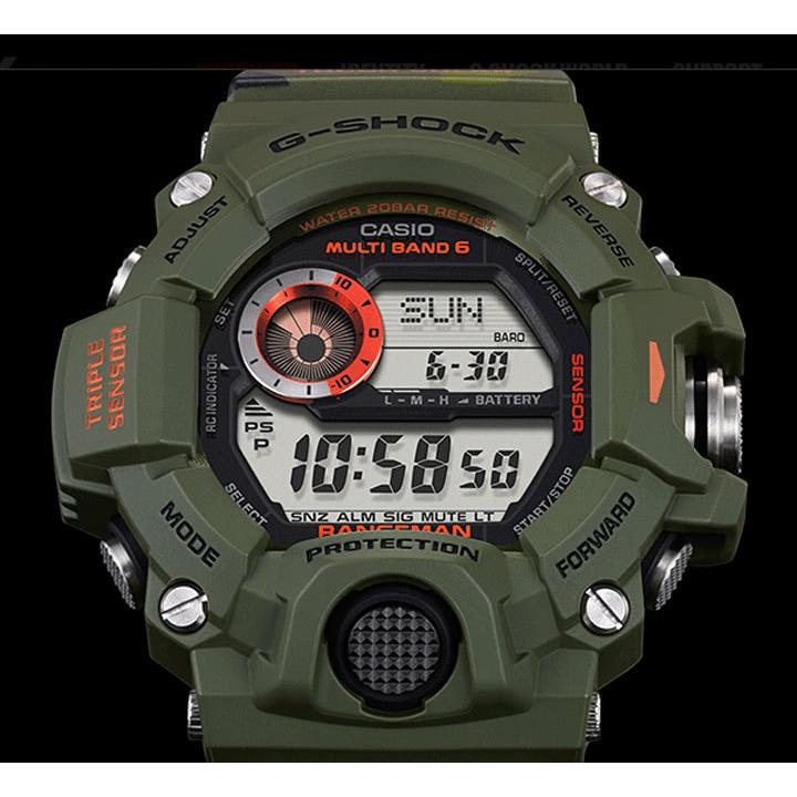 G-SHOCK Gショック CASIO カシオ GW-9400CMJ-3JR RANGEMAN レンジマン メン・イン・カモフラージュ ソーラー電波 デジタル 腕時計 メンズ カーキ 緑 国内正規品｜tokeiten｜02