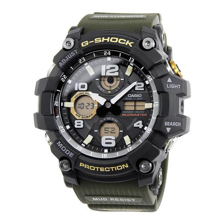 G-SHOCK Gショック CASIO カシオ ソーラー電波 GWG-100-1A3 MASTER OF G マスターオブG マッドマスター メンズ 腕時計 海外モデル 黒 ブラック 緑 カーキ｜tokeiten｜02