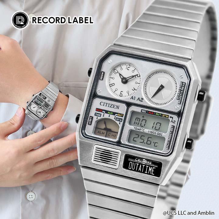 RECORD LABEL シチズン レコードレーベル アナデジテンプ バック RECORD LABEL シチズン レコードレーベル アナデジテンプ バック