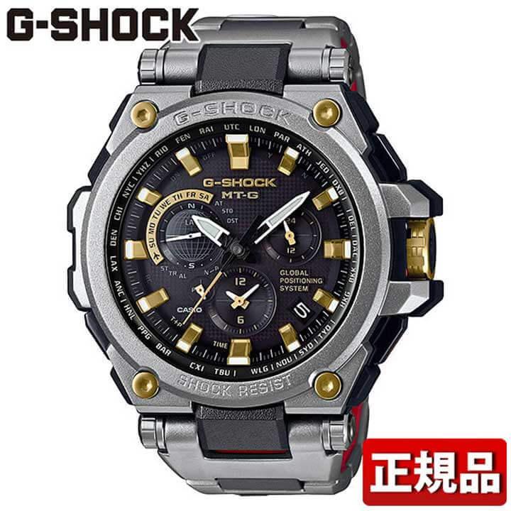 G-SHOCK Gショック CASIO GPS ハイブリット 電波 ソーラー MTG-G1000SG-1AJF アナログ メンズ 腕時計 国内正規品 黒 ブラック 金 ゴールド 銀 シルバー メタル｜tokeiten