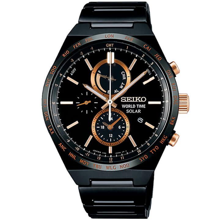 お取り寄せ セイコー スピリット スマート 腕時計 SEIKO セイコー SPIRIT スピリット SMART メンズ ソーラー クロノグラフ SBPJ039 国内正規品 ブラック ピンク｜tokeiten｜02