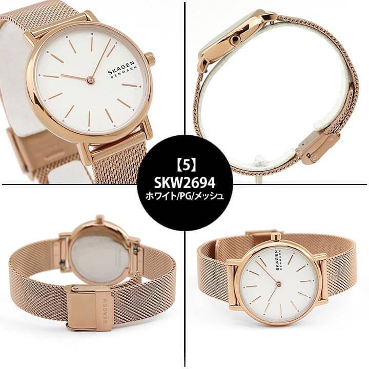 SKAGEN（スカーゲン） レディース 腕時計 レザー メッシュ ネイビー