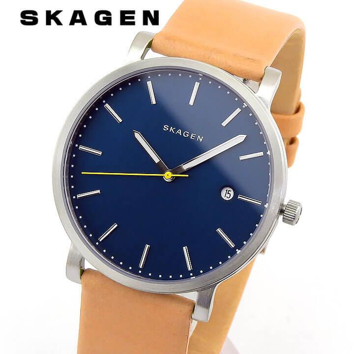 ポイント最大8倍 Skagen スカーゲン Hagen ハーゲン メンズ 腕時計 カレンダー 黄色 イエロー 青 ネイビー ライトブラウン 革ベルト レザー Skw6279 海外モデル 腕時計 メンズ アクセの加藤時計店 通販 Paypayモール