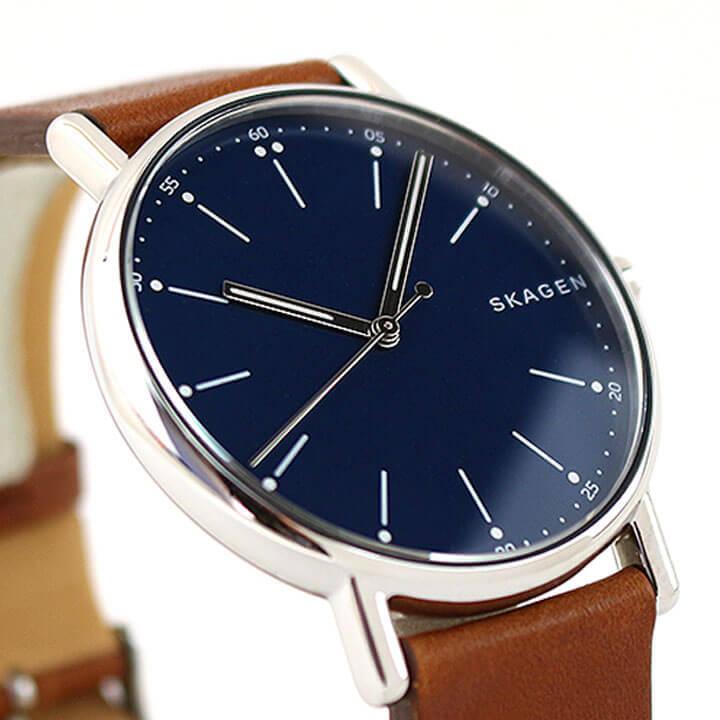 SKAGEN スカーゲン SKW6355 SIGNATUR シグネチャー メンズ 腕時計 海外モデル 青 ネイビー 茶 ブラウン 革ベルト レザー | SKAGEN | 02