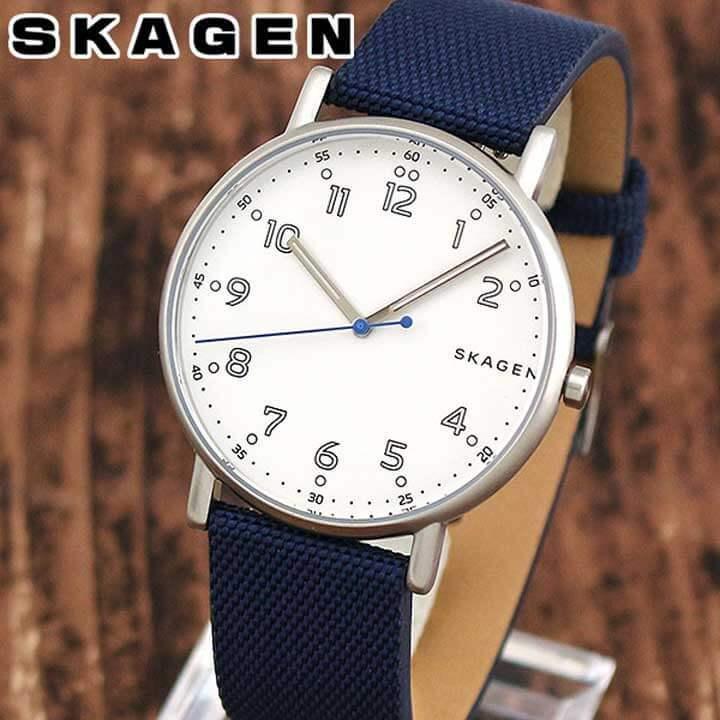 ポイント最大6倍 SKAGEN スカーゲン SKW6356 SIGNATUR シグネチャー メンズ 腕時計 海外モデル 白 ホワイト 青 ネイビー 革ベルト レザー ナイロン｜tokeiten