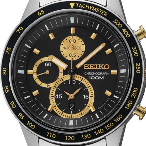 ポイント最大8倍 Seiko セイコー Sndd87pc Sndd87p1アナログ クオーツ ブラック黒 金ゴールド 腕時計時計 メンズ クロノグラフ 正規海外モデル 腕時計 メンズ アクセの加藤時計店 通販 Paypayモール