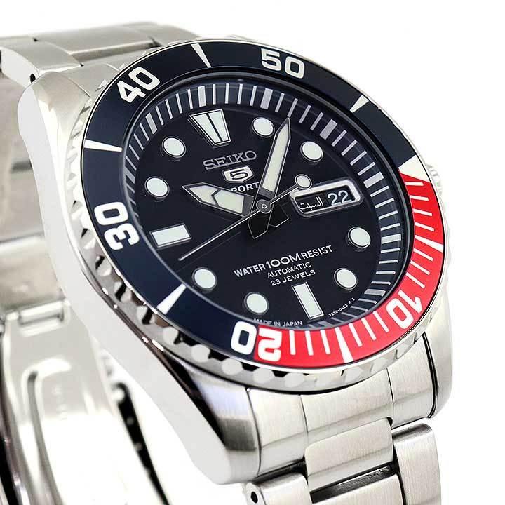 メンズ SEIKO 5 スポーツ機械式(自動巻き) 海外モデル SNZF15J1 ペプシ