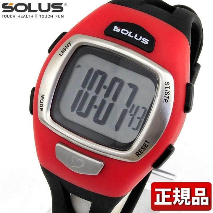 SOLUS ソーラス 01-930-007 国内正規品 デジタル メンズ 腕時計 黒 ブラック 赤 レッド ウレタン バンド ランニング スポーツ | SOLUS