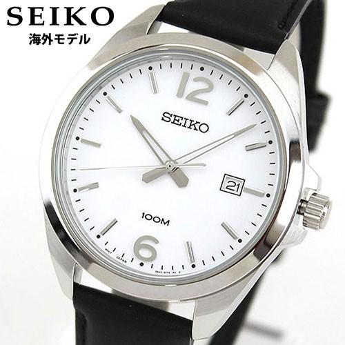 ポイント最大8倍 Seiko セイコー 逆輸入 海外モデル Sur213p1 アナログ メンズ 腕時計 ウォッチ 黒 ブラック 白 ホワイト 革バンド レザー 腕時計 メンズ アクセの加藤時計店 通販 Paypayモール