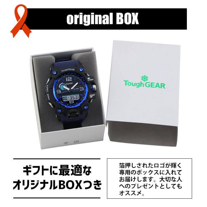 訳あり Tough GEAR タフギアー アナログ デジタル メンズ 腕時計 黒 ブラック 赤 レッド 青 ブルー ウレタン スポーツポイン | ブランド登録なし | 08