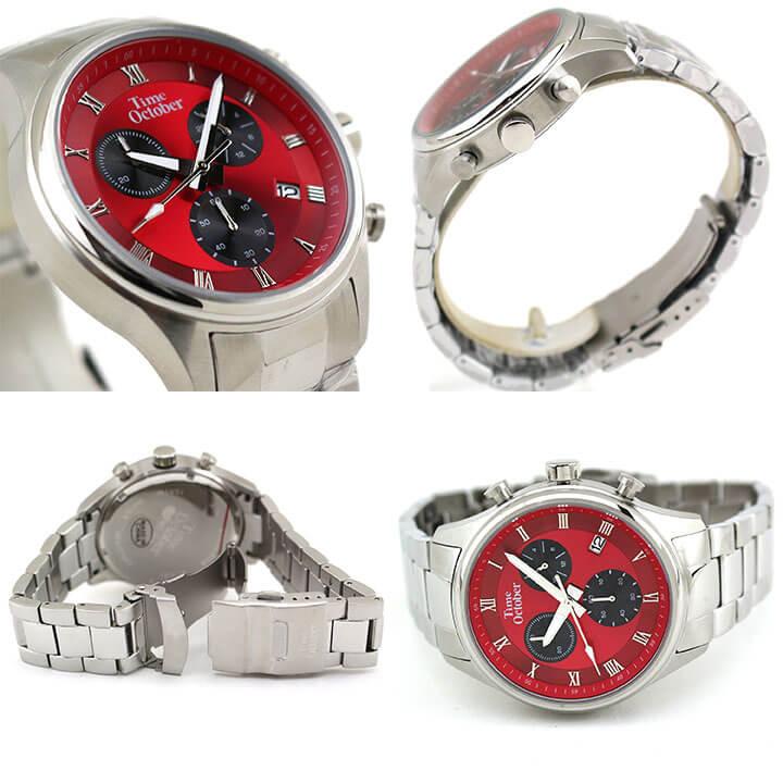 サイズ調整無料 Time October タイムオクトーバー TMC-300 メンズ 腕時計 時計 クロノグラフ メタル 黒 ブラック 白 ホワイト ビジネス シンプル 防水 | TIME OCTOBER | 04