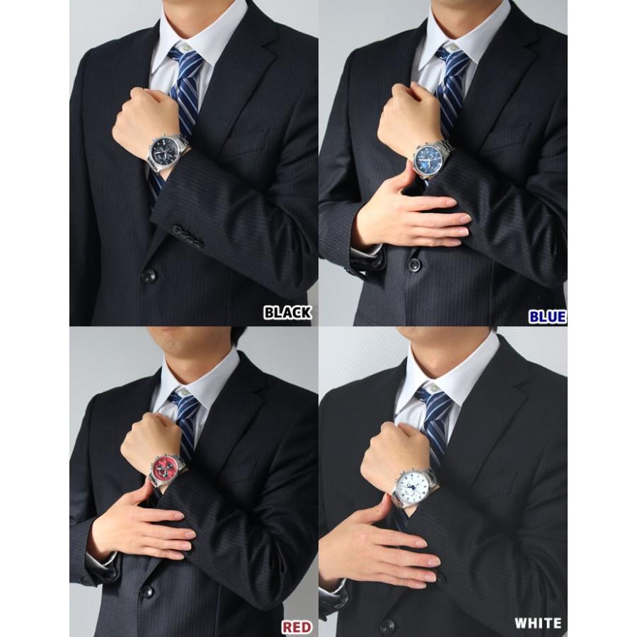 サイズ調整無料 Time October タイムオクトーバー TMC-300 メンズ 腕時計 時計 クロノグラフ メタル 黒 ブラック 白 ホワイト ビジネス シンプル 防水 | TIME OCTOBER | 06