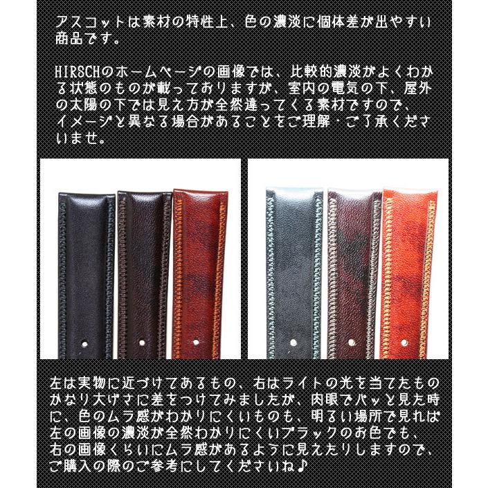 時計ベルト ヒルシュ アスコット 17mm 18mm 19mm 20mm カーフ 時計 ベルト 時計バンド 牛革 送料無料の画像