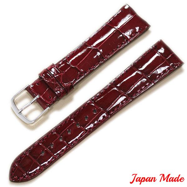 cro-1292 クロコダイル Dバックル込 レッドプルーン ラグ幅20 mm cro-1292 クロコダイル Dバックル込 レッドプルーン ラグ幅20 mm