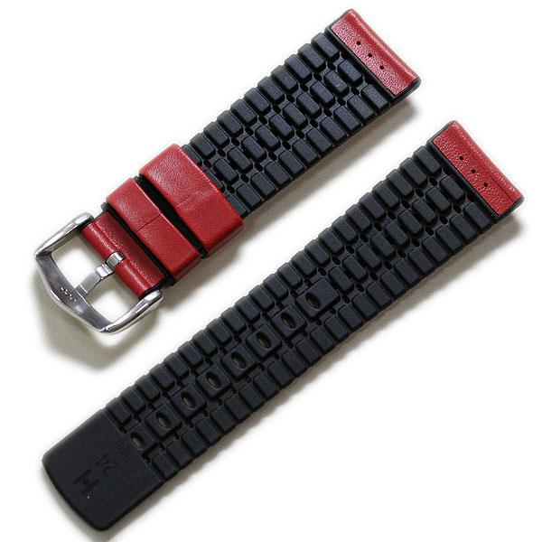 極美品２本セット ヒルシュ 300M耐水ベルト 18mm/16mm Mサイズ ヒルシュ タイガー カーフ×ラバー 時計ベルト 耐水 18mm 20mm