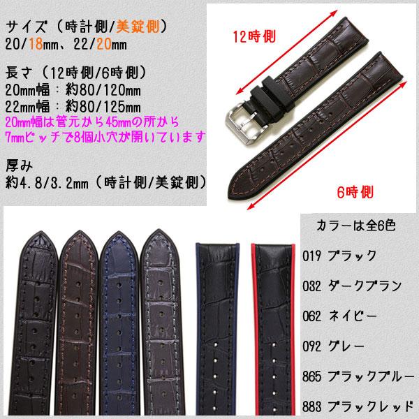 RASINオリジナル クロコダイル 裏ラバーグリーン 22mm-20mm RASINオリジナル クロコダイル 裏ラバーグリーン 22mm-20mm（冬