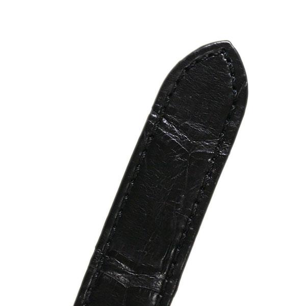 サントスドゥカルティエMM 純正品 黒ワニ革ベルト カルティエ サントス 対応 マットアリゲータ ワニ革 TYPE STS 時計