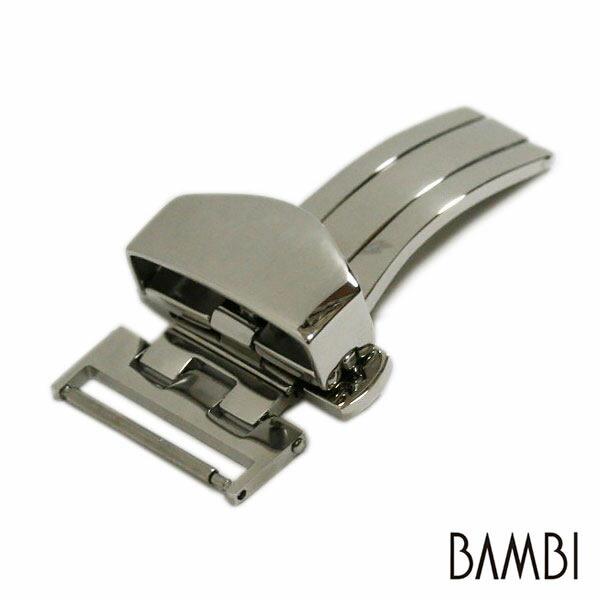 バンビ Dバックル 厚型 シルバー イエローゴールド ブラック 片開き プッシュ 18mm 20mm 22mm | 