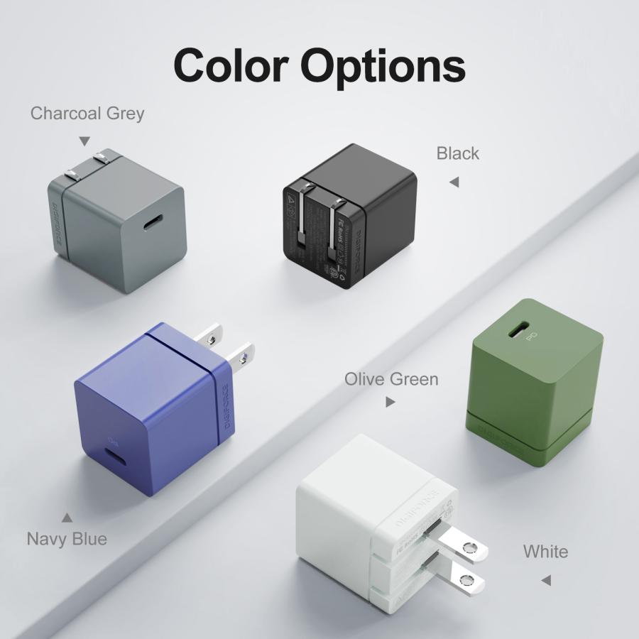 cube 20W 1C(ネイビーブルー)　D0037　充電器　iphone　Galaxy　Xperia　Android　iPad　ワイヤレスイヤホン　モバイルバッテリー | DIGIFORCE | 01