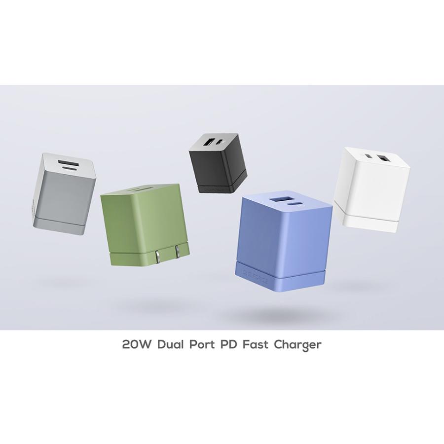 cube 20W 1A1C(ホワイト)　D0061　充電器　iphone　Galaxy　Xperia　Android　iPad　ワイヤレスイヤホン　モバイルバッテリー | DIGIFORCE | 10