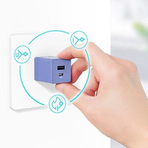 cube 20W 1A1C(ホワイト)　D0061　充電器　iphone　Galaxy　Xperia　Android　iPad　ワイヤレスイヤホン　モバイルバッテリー | DIGIFORCE | 01