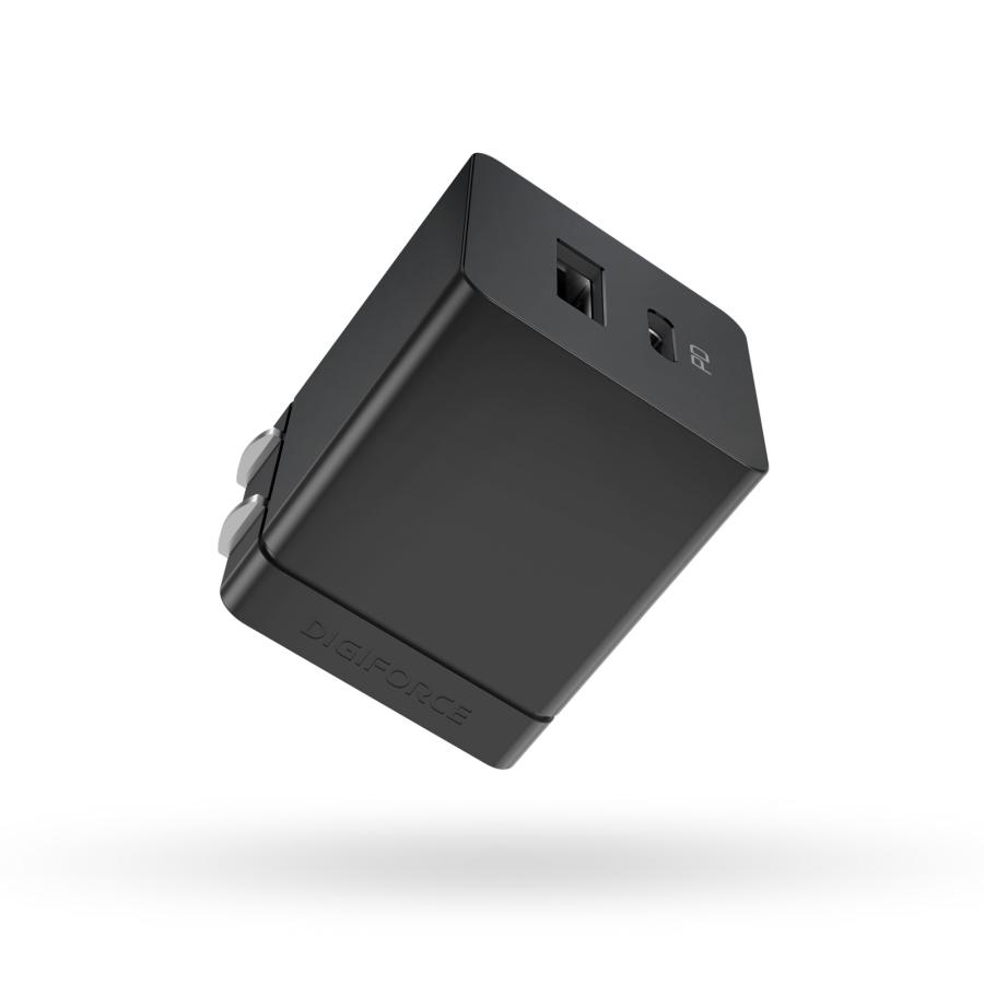 cube 20W 1A1C(ブラック)　D0061　充電器　iphone　Galaxy　Xperia　Android　iPad　ワイヤレスイヤホン　モバイルバッテリー | DIGIFORCE