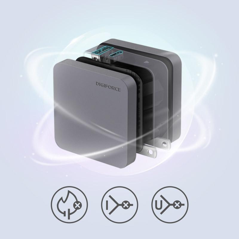 suqare 65w 1A1C(ブラック)　D0035　充電器　iphone　Galaxy　Xperia　Android　iPad　ワイヤレスイヤホン　モバイルバッテリー | DIGIFORCE | 08