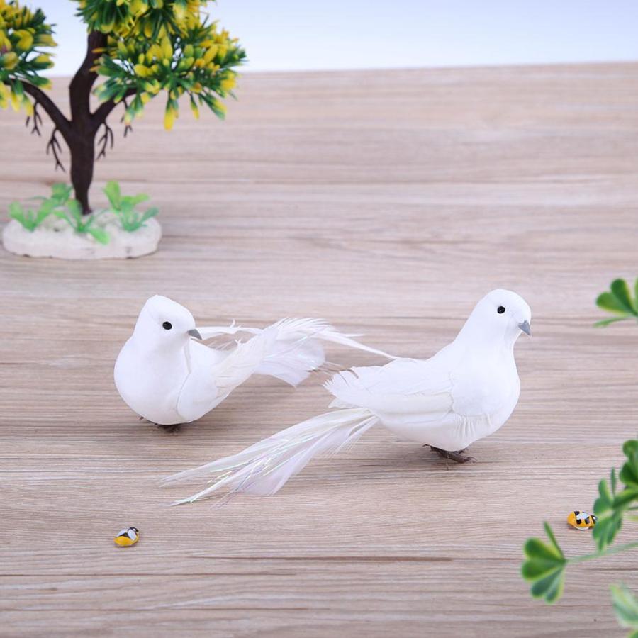 2個 白い装飾的な鳥 人工泡の鳩 結婚式の装飾 平和の鳩 パーティーdiyの装飾 Aet ときてん 通販 Yahoo ショッピング