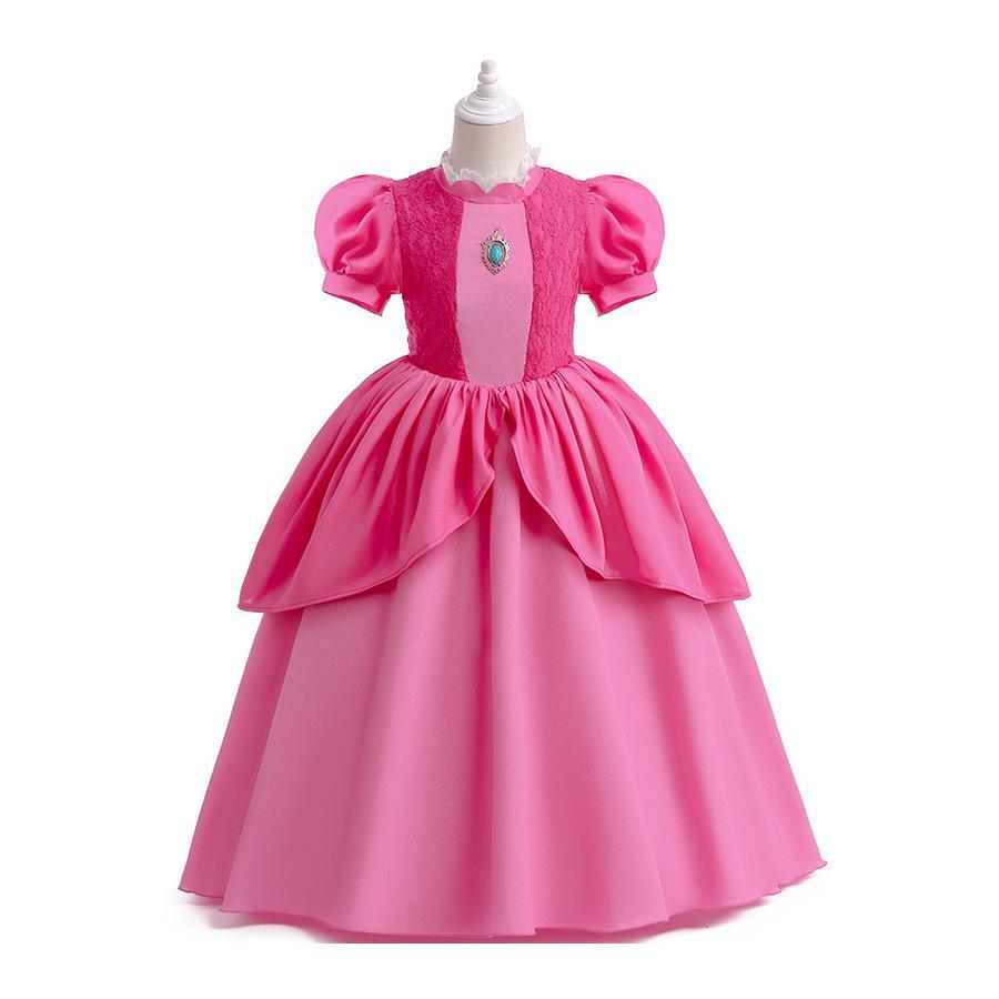 ピーチ姫風 ドレス キッズ ハロウィン コスプレ衣装 女の子 なりきりプリンセス コスチューム 子ども 子供 クリスマス コスプレ コス 仮装 ...