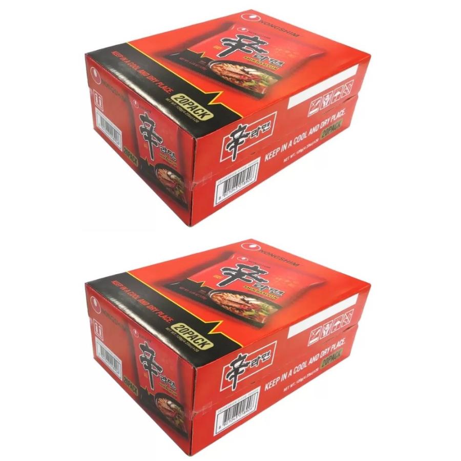 2箱 農心 辛ラーメン 40食 20袋 ×2 韓国ラーメン 568363 ノーシン コストコ 袋麺 とうがらし まとめ買い 即席めん インスタントラーメン ノンシン の商品画像