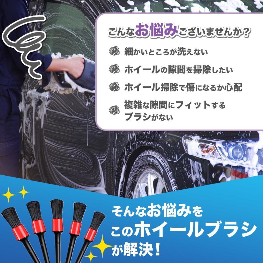 洗車ブラシ 車 5本 セット 洗車ブラシセット 小 ディテールブラシ