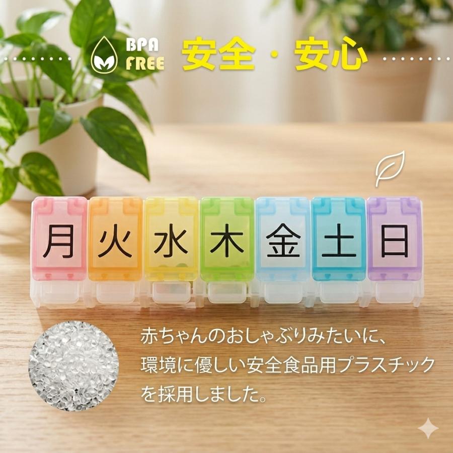 実用的1週間 小型ワンタッチプッシュピルケース 軽量 コンパクト ワン