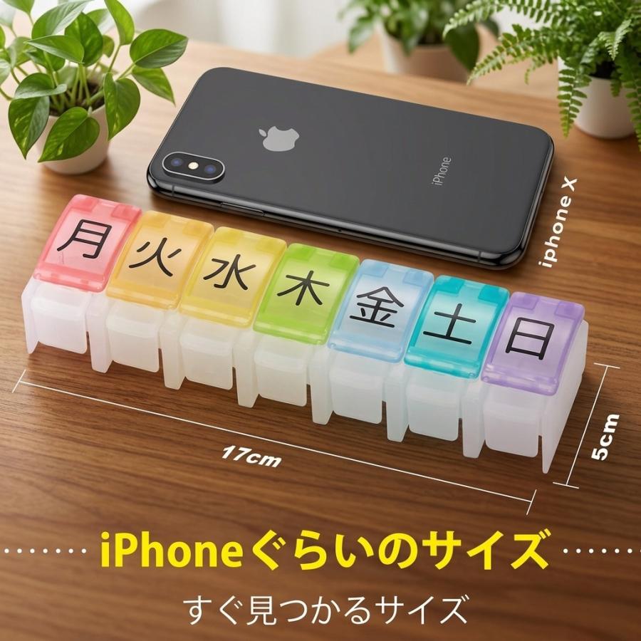 実用的1週間 小型ワンタッチプッシュピルケース 軽量 コンパクト ワン