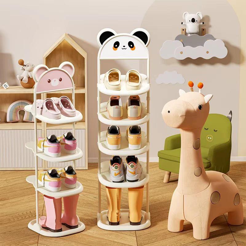 新品　シューズボックス　下駄箱　玄関　おしゃれ　お洒落　かわいい　可愛い シューズラック キッズ 子供用靴置き スリム かわいい パンダ シューズ