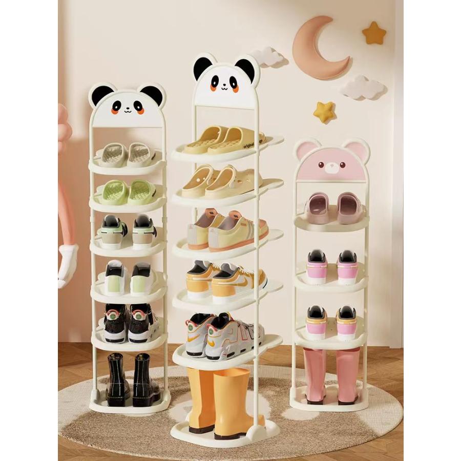シューズラック キッズ 子供用靴置き スリム かわいい パンダ シューズ