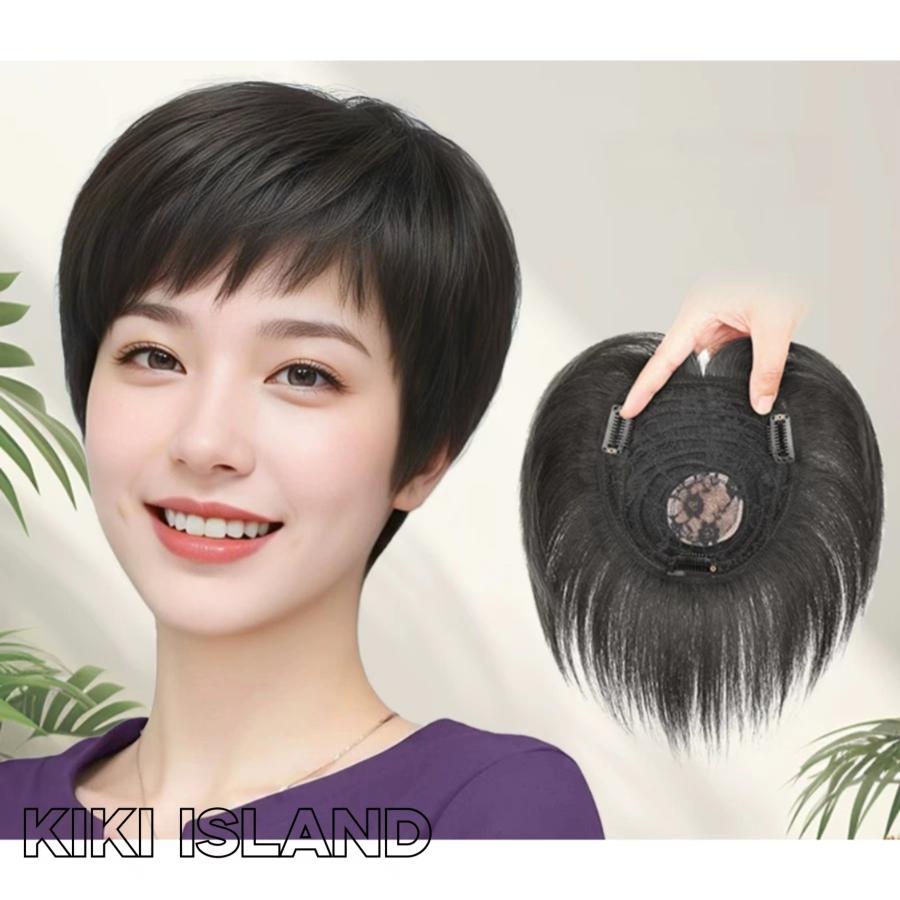 人毛100％ 部分ウィッグ 自然 高品質 15cm 医療用 ボブ ヘアピース