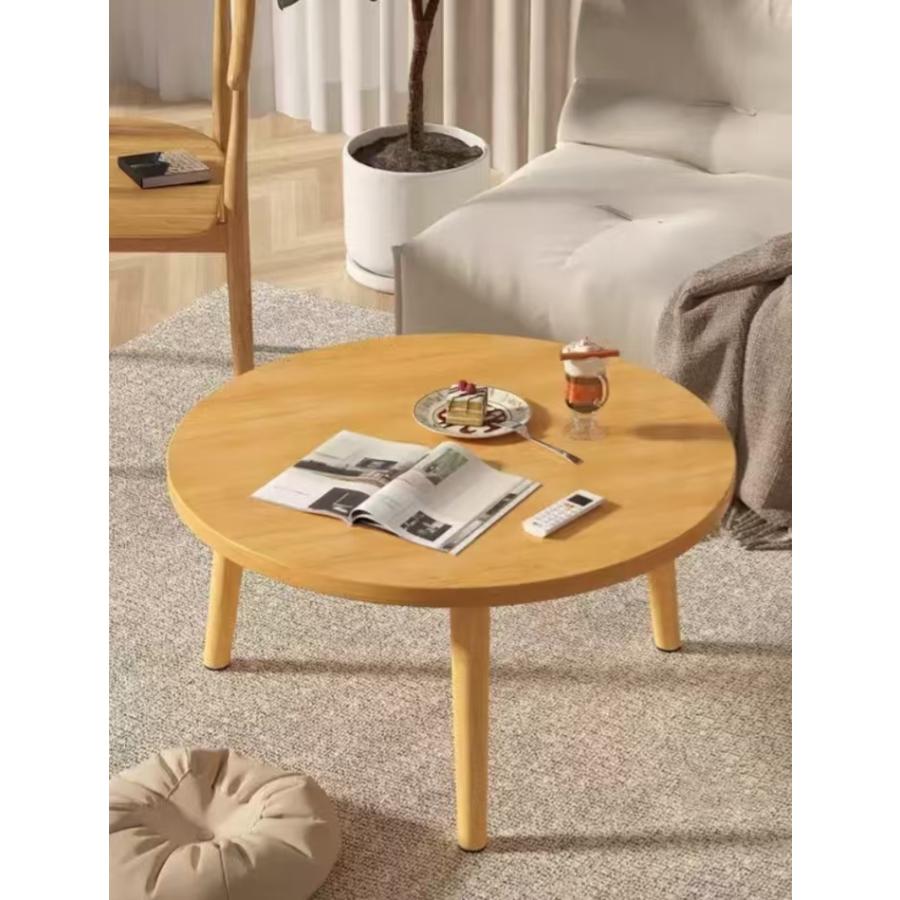 ローテーブル 座卓 ちゃぶ台 円型 軽量 木製 テーブル 小型 組立簡単
