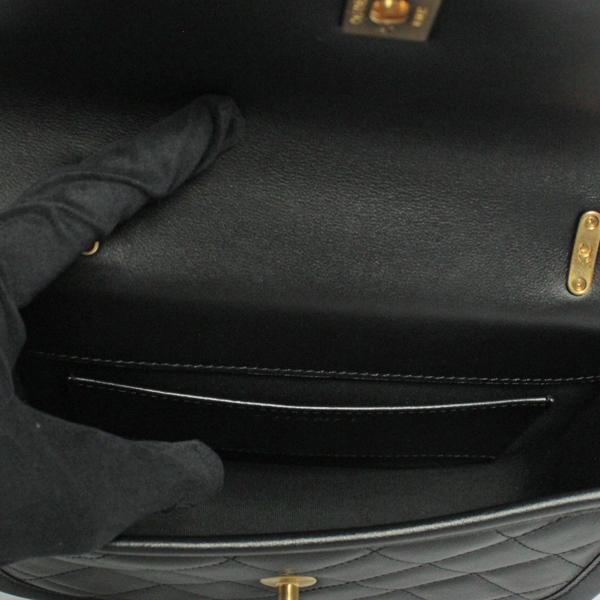 CHANEL シャネル バッグ メッセンジャーバッグ カーフレザー ブラック シルバー金具 AS4850【未使用】【D3780】の画像