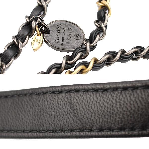 CHANEL シャネル ショルダーバッグ マトラッセシングルフラップチェーンショルダー ラムスキン マトラッセ ブラック ゴールド/シルバー金具 AS2979の画像