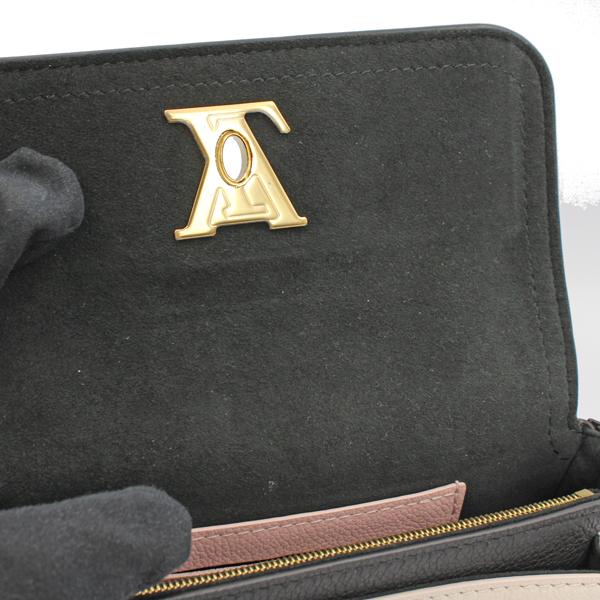 LOUIS VUITTON ルイヴィトン 財布 ロックミー・テンダー グレインカーフレザー ノワール×ホワイト ゴールド金具 M81560【D4733】の画像