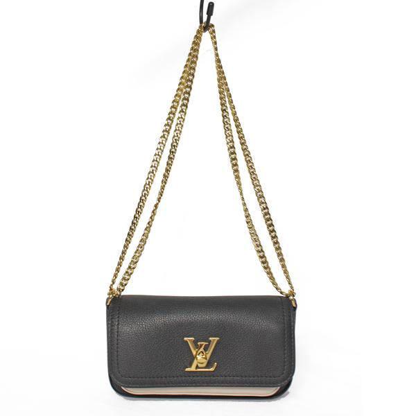 LOUIS VUITTON ルイヴィトン 財布 ロックミー・テンダー グレインカーフレザー ノワール×ホワイト ゴールド金具 M81560【D4733】の画像